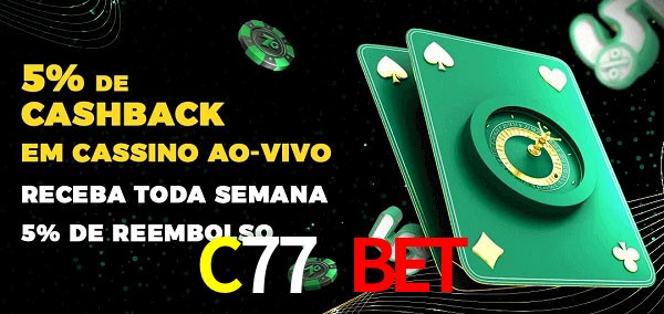 Promoções do cassino ao Vivo C77 Bet